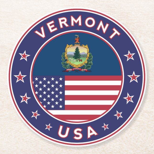 Dessous-de-verre Rond En Papier Vermont (Devant)
