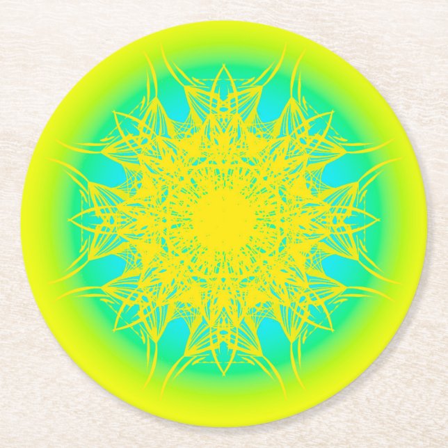 Dessous-de-verre Rond En Papier vert (Devant)