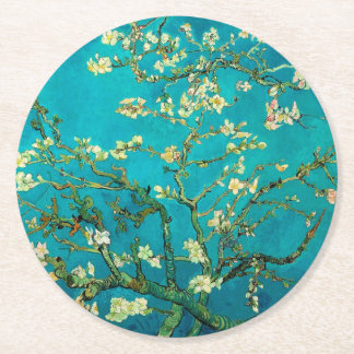 Dessous-de-verre Rond En Papier Vincent Van Gogh Blossoming Almond Tree Floral Art