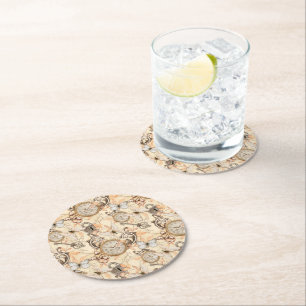 Dessous-de-verre Rond En Papier Vintage Victorian Shabby Chic Country Motif