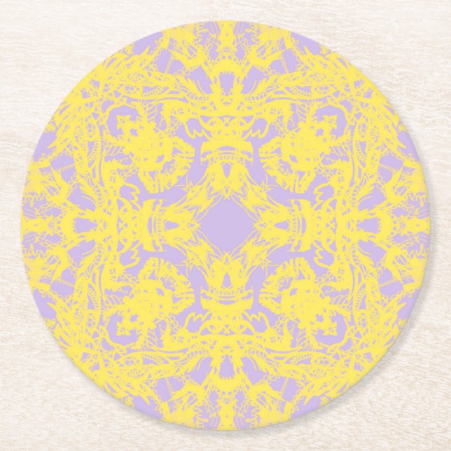 Dessous-de-verre Rond En Papier violet (Devant)