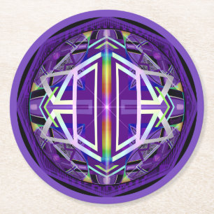 Dessous-de-verre Rond En Papier Violet W3
