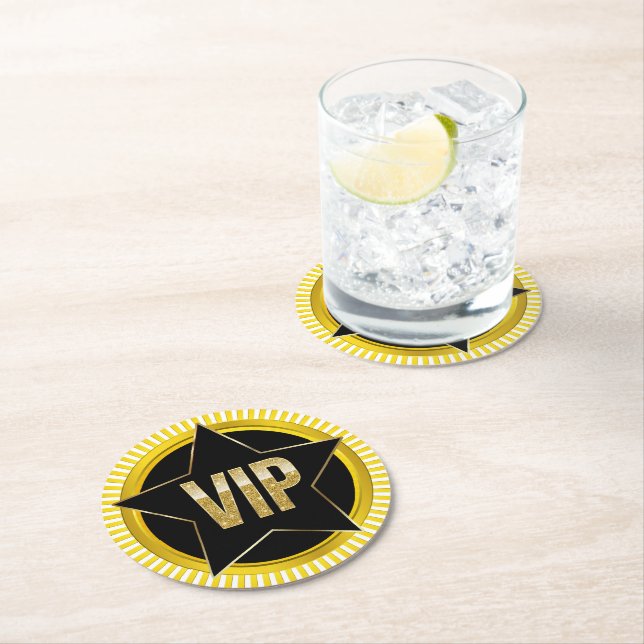 DESSOUS-DE-VERRE ROND EN PAPIER VIP (En situation)