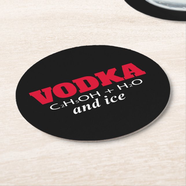 Dessous-de-verre Rond En Papier Vodka et glace (Incliné)