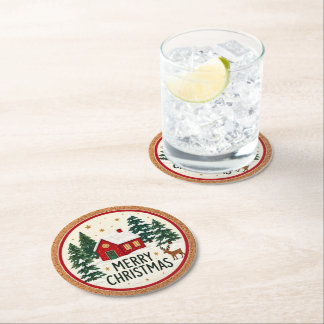 Dessous-de-verre Rond En Papier Vœux de Noël festifs