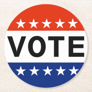 Dessous-de-verre Rond En Papier Vote 2026 Élection de mi-mandat