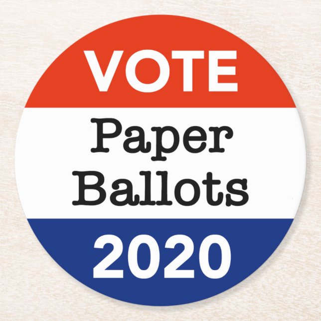 Dessous-de-verre Rond En Papier Vote Bulletin de vote Élection présidentielle 2020 (Devant)