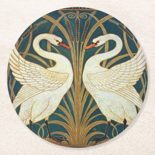 Dessous-de-verre Rond En Papier Walter Crane Swan