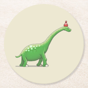 Dessous-de-verre Rond En Papier Walter le Dinosaure