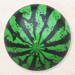 Dessous-de-verre Rond En Papier Watermelon Football / Soccer Ball