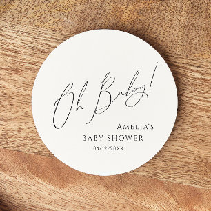 Dessous-de-verre Rond En Papier Whimsical Genre Neutre Oh Baby