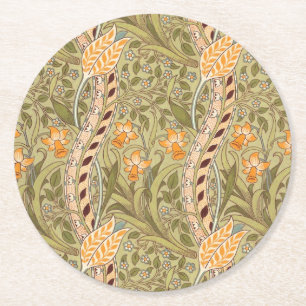 Dessous-de-verre Rond En Papier William Morris Daffodil Garden Flower Classic Bota
