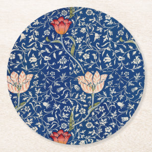 Dessous-de-verre Rond En Papier William Morris Medway Floral bleu
