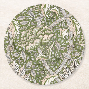 Dessous-de-verre Rond En Papier william morris windrush fleurs florales classique