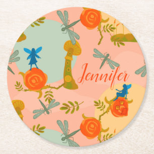 Dessous-de-verre Rond En Papier Woodland Fairytale personnalisée