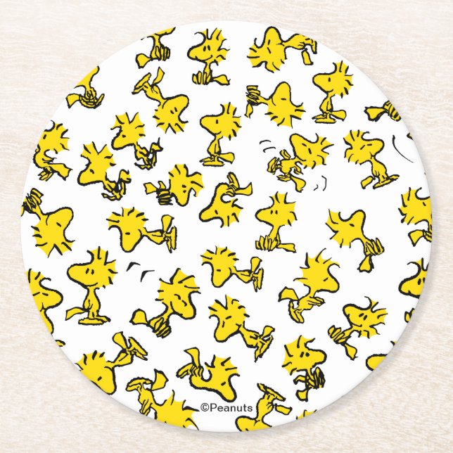 Dessous-de-verre Rond En Papier Woodstock Classic Design Pattern (Devant)