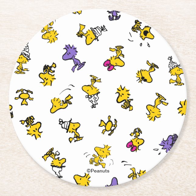 Dessous-de-verre Rond En Papier Woodstock Fun Pattern (Devant)