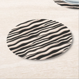 Dessous-de-verre Rond En Papier Zebra raye une texture transparente + vos idées