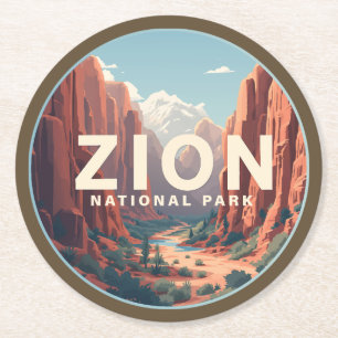 Dessous-de-verre Rond En Papier Zion National Park Utah