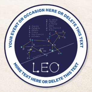 Dessous-de-verre Rond En Papier Zodiac Constellation Leo