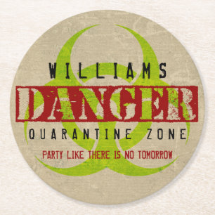 Dessous-de-verre Rond En Papier Zombie Biodanger Halloween Party Dessous de verre