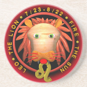 Dessous de verre ronds de zodiaque de Valxart Lion