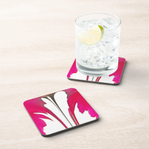 Dessous-de-verre Rose Abstrait Magenta Rouge Chic : Art à la peintu