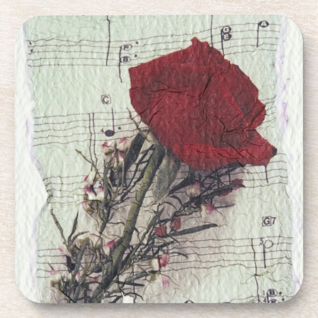 Dessous-de-verre <Rose and Music> par Kim Koza 2 (Devant)