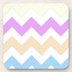Dessous-de-verre rose, bleu, jaune pastel couleur zigzag bandes