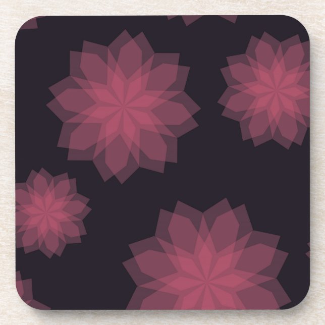 Dessous-de-verre Rose, cool, tendance, abstraction de fleurs modern (Devant)