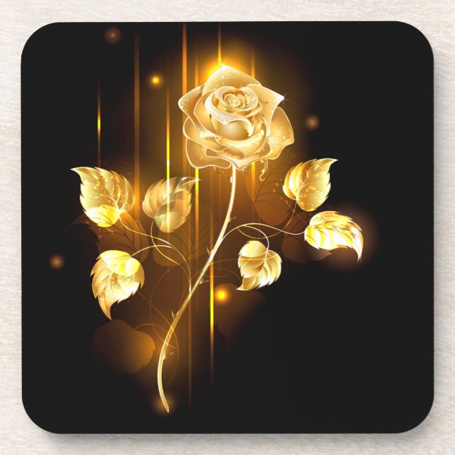 Dessous-de-verre Rose d'or ( rose dorée ) (Devant)