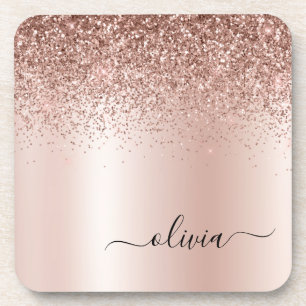 Dessous-de-verre Rose Gold - Parties scintillant rose pâle Nom du m