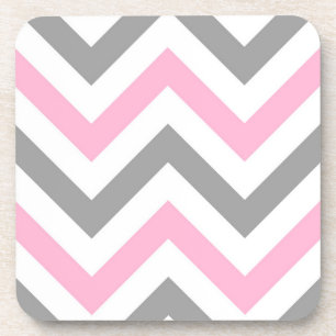 Dessous-de-verre Rose, Gris Dk What Grand Motif Chevron ZigZag