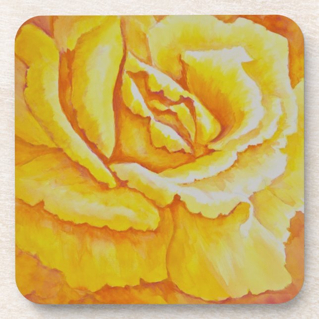 Dessous-de-verre Rose jaune (Devant)