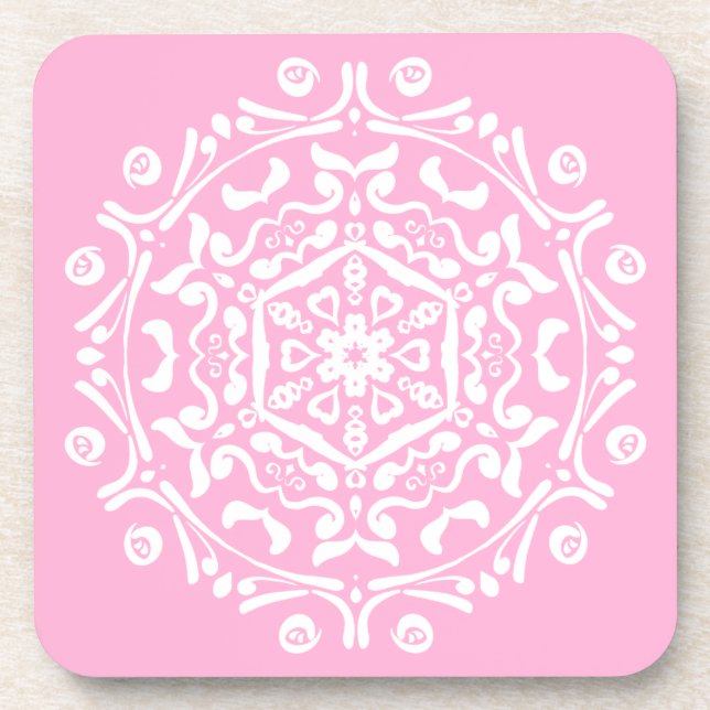 Dessous-de-verre Rose Mandala (Devant)