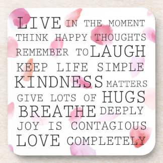 Dessous-de-verre Rose romantique Pétales paroles inspirantes