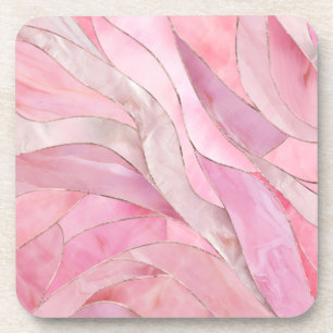 Dessous-de-verre Rose rose - Vagues en mosaïque