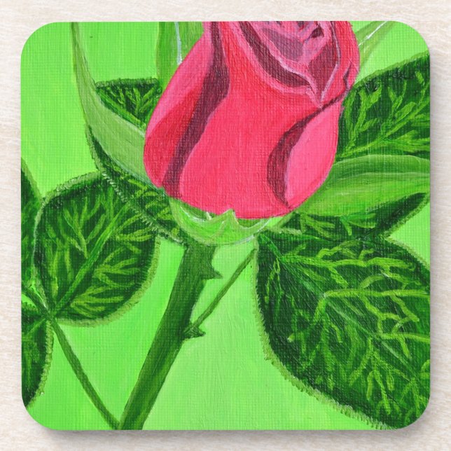 Dessous-de-verre Rose Rouge (Devant)