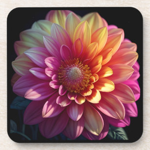 Dessous-de-verre Rose Rouge Orange Jaune Violet Dahlia Fleur