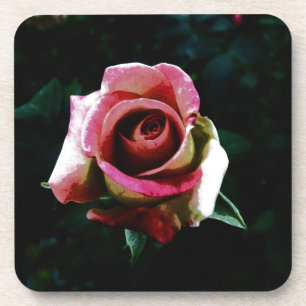 Dessous-de-verre Rose rouge peinte à l'huile