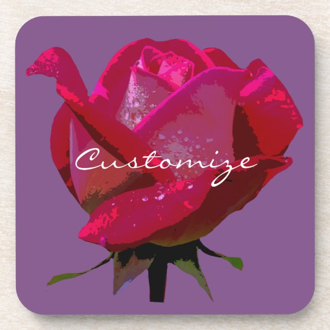 Dessous-de-verre rose rouge Thunder_Cove (Devant)