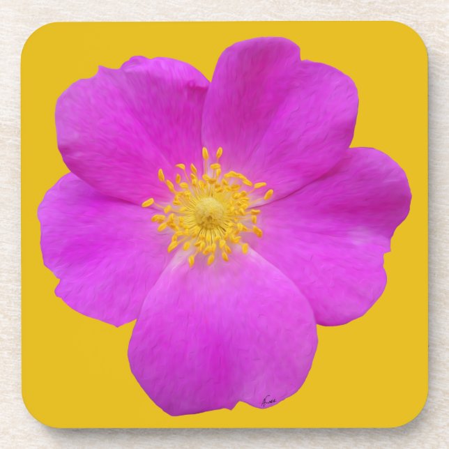 Dessous-de-verre Rose sauvage 2 (Devant)
