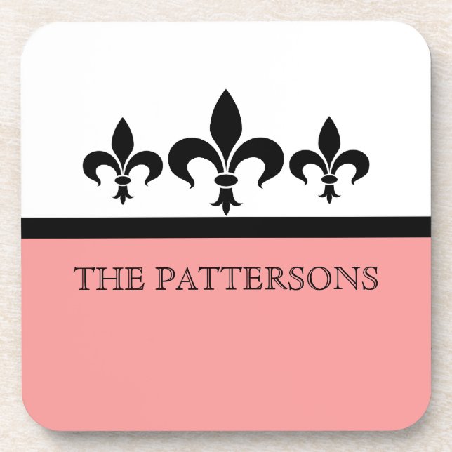 Dessous de verre Rose Swanky Fleur De Lis (Devant)