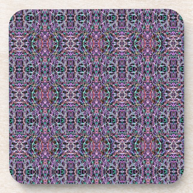 Dessous-de-verre Rose violet géométrique (Devant)