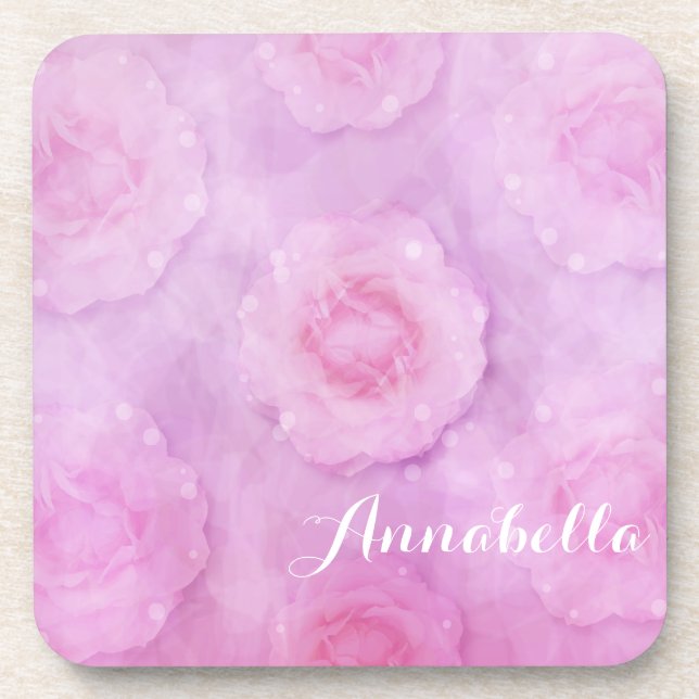 Dessous-de-verre Roses aquarelle (Devant)