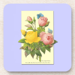 Dessous-de-verre Roses Botaniques Rose Jaune