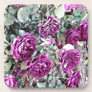 Dessous-de-verre Roses Contour à l'encre