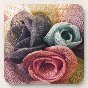Dessous-de-verre Roses de la Raffie
