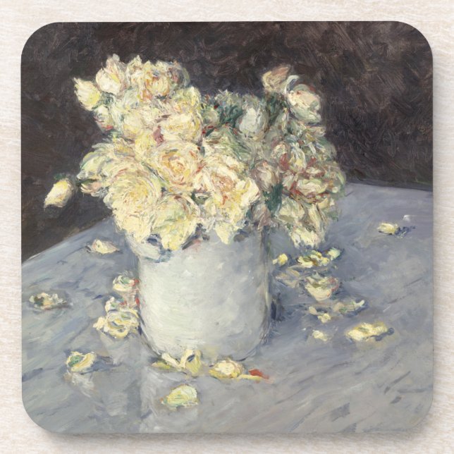 Dessous-de-verre Roses jaunes dans un vase de Caillebott Impression (Devant)