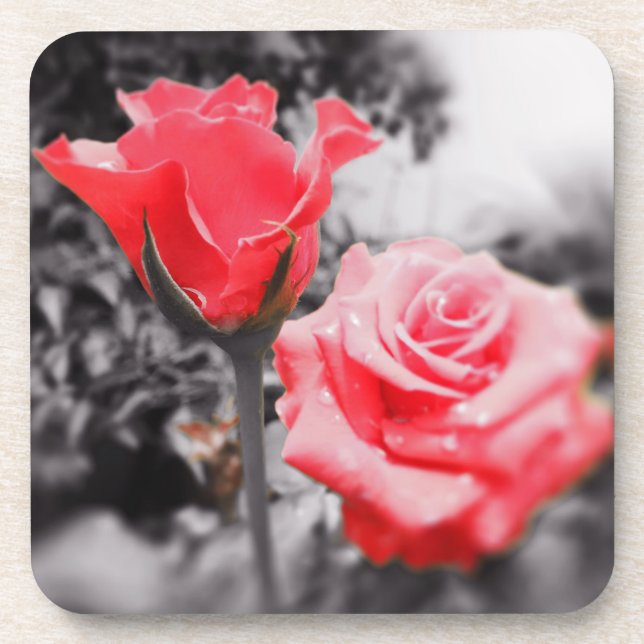 Dessous-de-verre Roses Rouges Vintage (Devant)